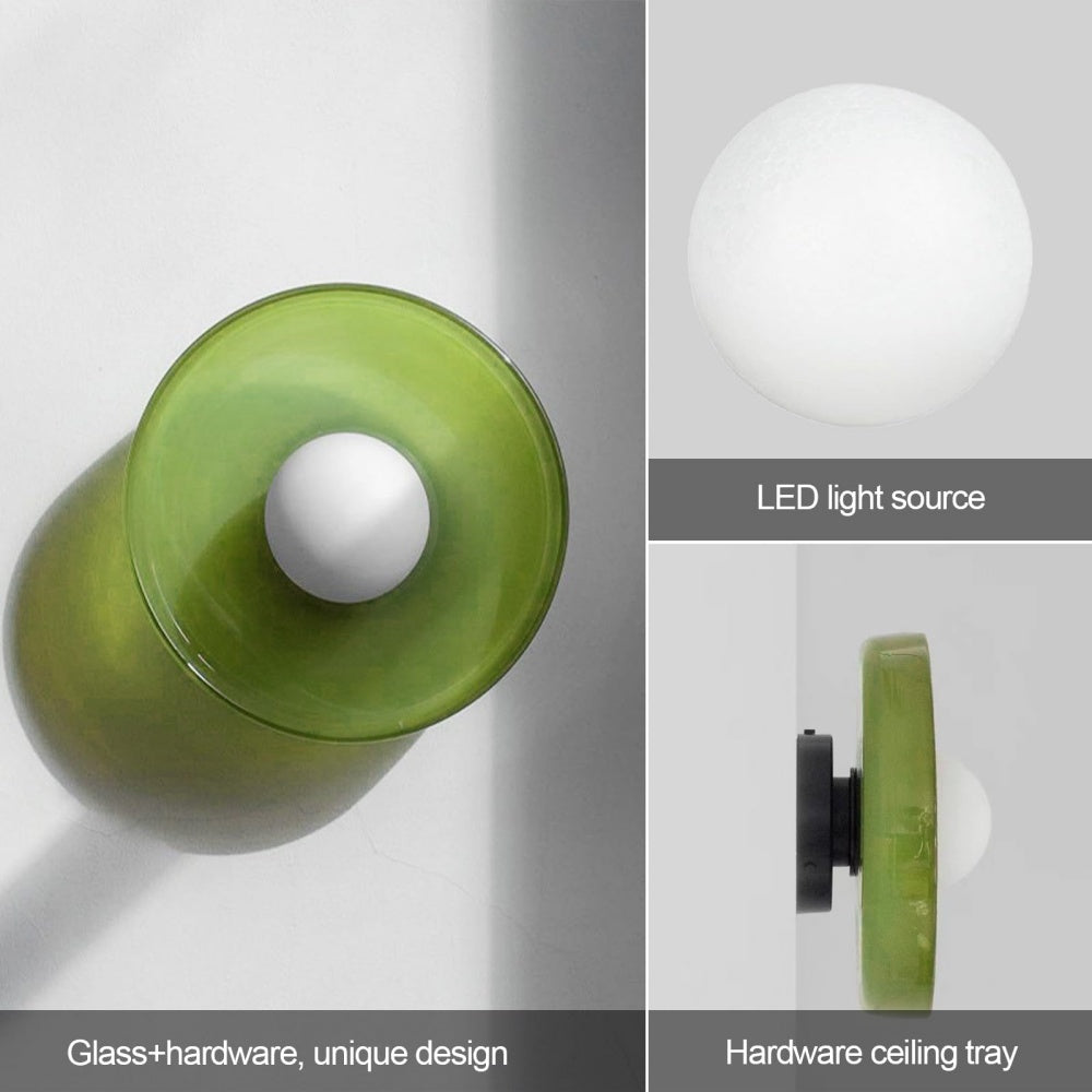 Ronde glazen LED-plafondlamp