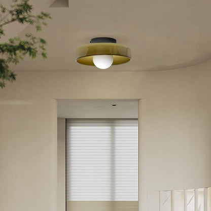 Ronde glazen LED-plafondlamp