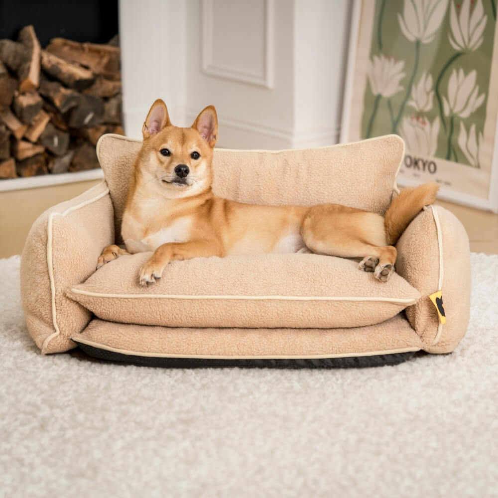 Soft Faux Lambswool Dog & Cat Sofa Bed
