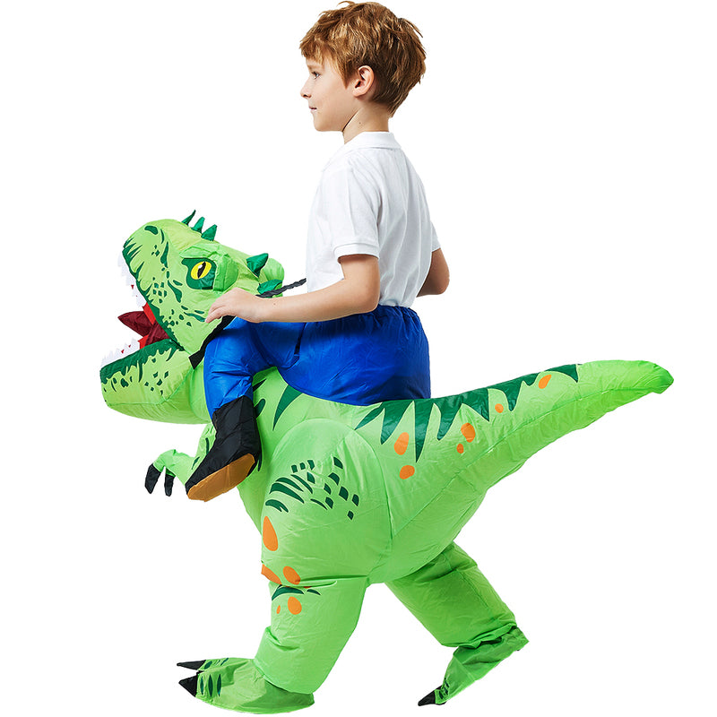 Aufblasbares Rex Dinosaurier Halloween Kostüm für Kinder und Erwachsene