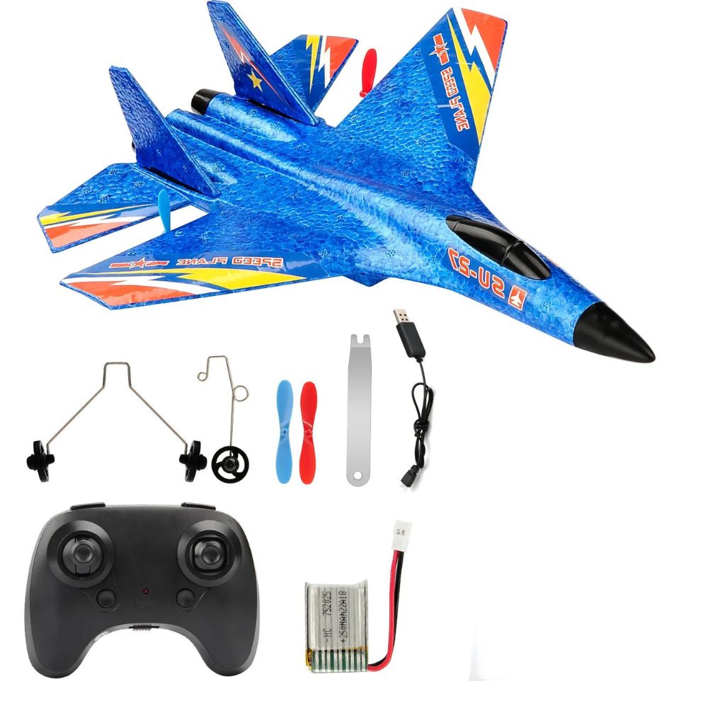 Flyvende fly RC legetøj – SU-27 fjernstyret fly - batteridrevet flyvende fjernstyret fly - til børn, EPP skumdesign