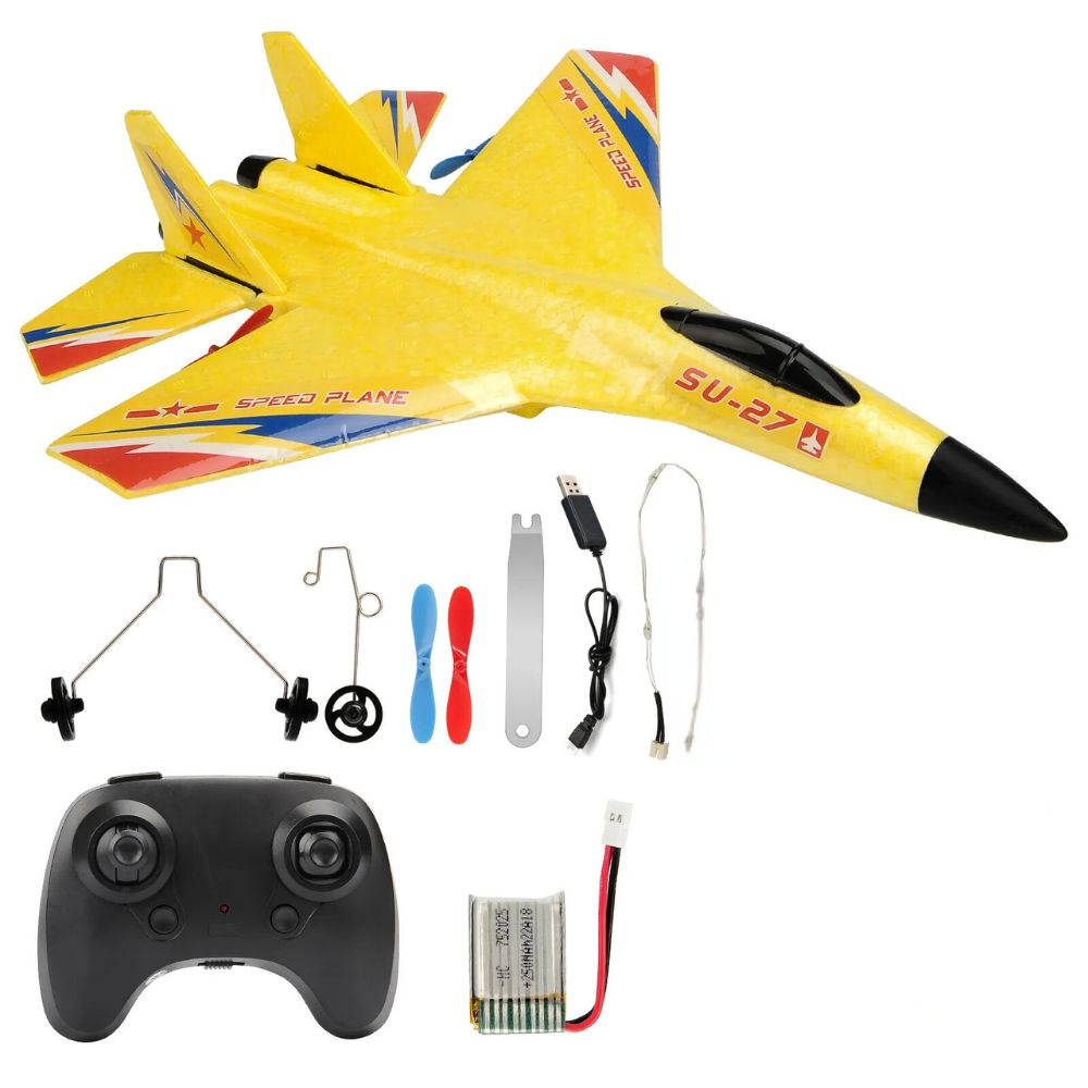 Flyvende fly RC legetøj – SU-27 fjernstyret fly - batteridrevet flyvende fjernstyret fly - til børn, EPP skumdesign