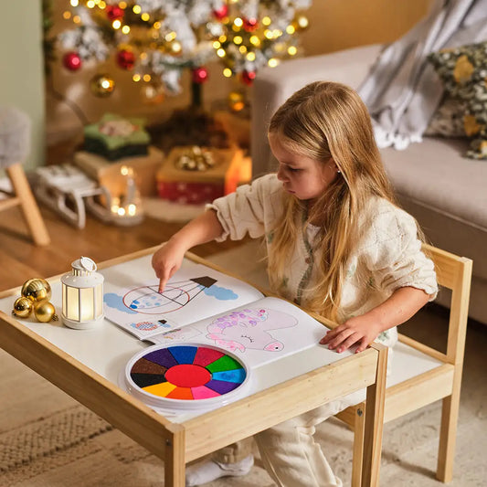 Montessori vingerverfschilderboek - 12 kleuren | montessori speelgoed
