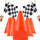 Mini Racing Flags and Traffic Cones Set