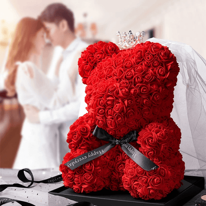 Rosen Teddybär Rot Rosa Weiße Rosen Blumen