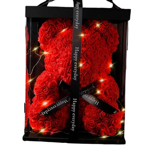 Rosen Teddybär Rot Rosa Weiße Rosen Blumen