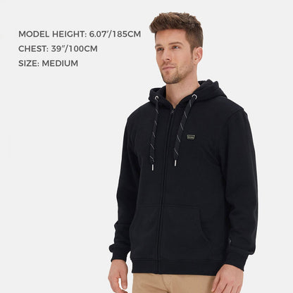 Volledige rits fleecejack met capuchon verwarmde hoodie