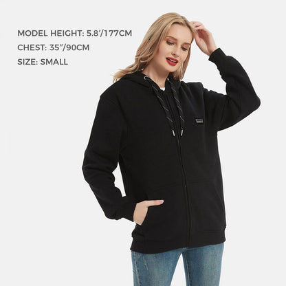 Volledige rits fleecejack met capuchon verwarmde hoodie