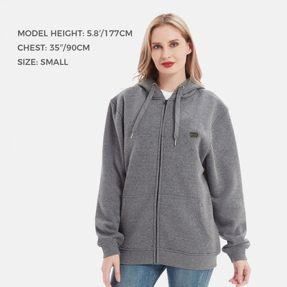 Volledige rits fleecejack met capuchon verwarmde hoodie
