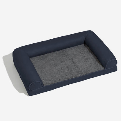 Volledige ondersteuning nepbont en suède orthopedisch hondenbed
