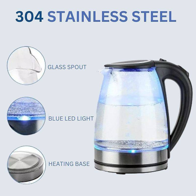 1.8L elektrisk glaskedel med LED-belysning