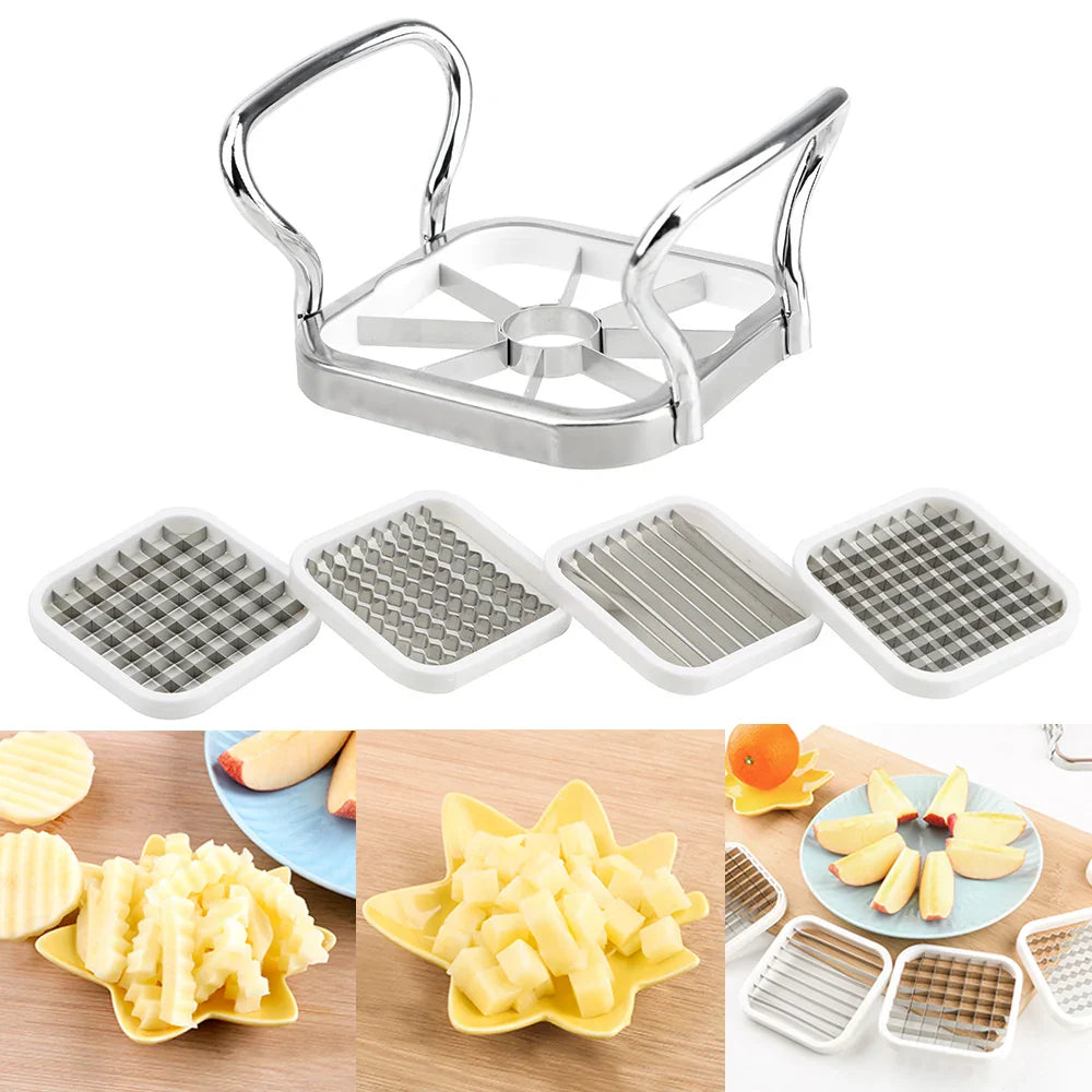 Multi-Functional Stainless Steel Cutter – Effortless Slicing for Fruits & Vegetables