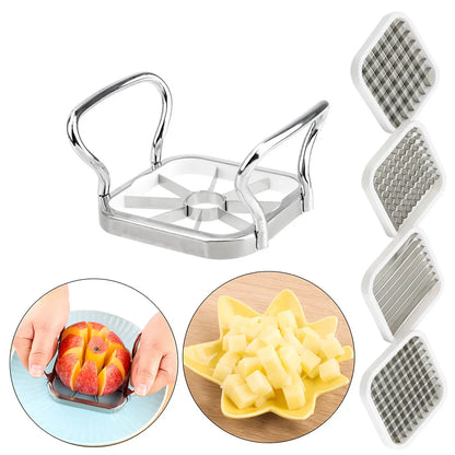 Multi-Functional Stainless Steel Cutter – Effortless Slicing for Fruits & Vegetables