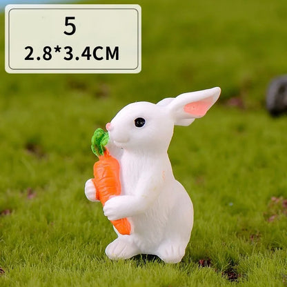 Mini hars konijn beeldje – 12 stijlen paas konijn decoratie voor tuin, taart & doe-het-zelf knutselwerk