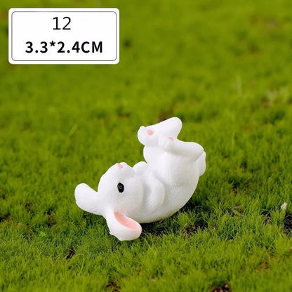 Mini hars konijn beeldje – 12 stijlen paas konijn decoratie voor tuin, taart & doe-het-zelf knutselwerk