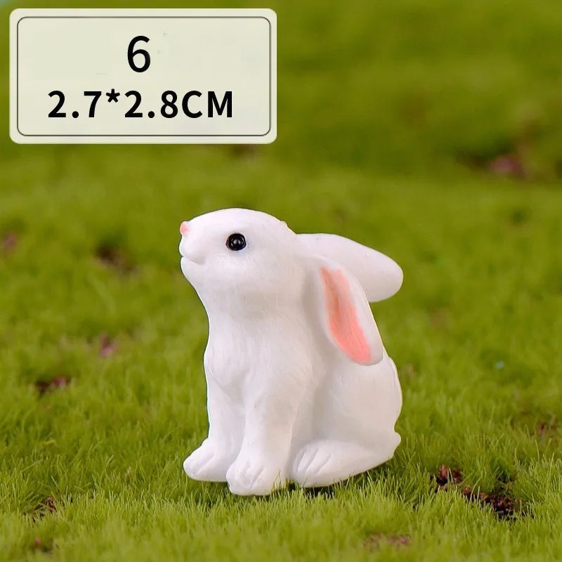 Mini hars konijn beeldje – 12 stijlen paas konijn decoratie voor tuin, taart & doe-het-zelf knutselwerk