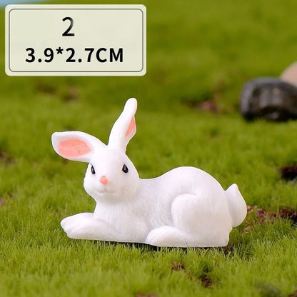 Mini hars konijn beeldje – 12 stijlen paas konijn decoratie voor tuin, taart & doe-het-zelf knutselwerk