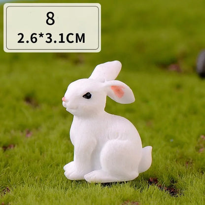 Mini hars konijn beeldje – 12 stijlen paas konijn decoratie voor tuin, taart & doe-het-zelf knutselwerk