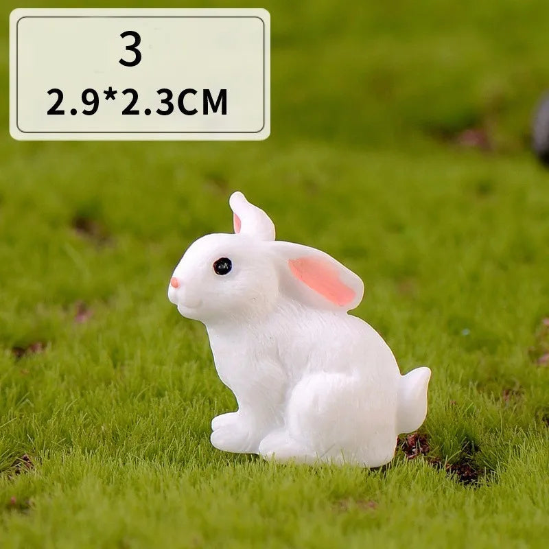 Mini hars konijn beeldje – 12 stijlen paas konijn decoratie voor tuin, taart & doe-het-zelf knutselwerk