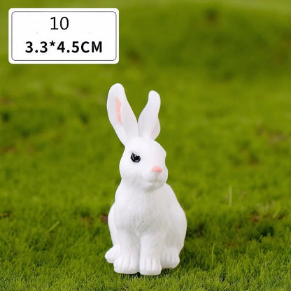 Mini hars konijn beeldje – 12 stijlen paas konijn decoratie voor tuin, taart & doe-het-zelf knutselwerk