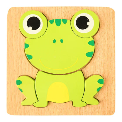 3D Houten Cartoon Dier & Verkeerspuzzel – Vroeg Leren Educatief Speelgoed