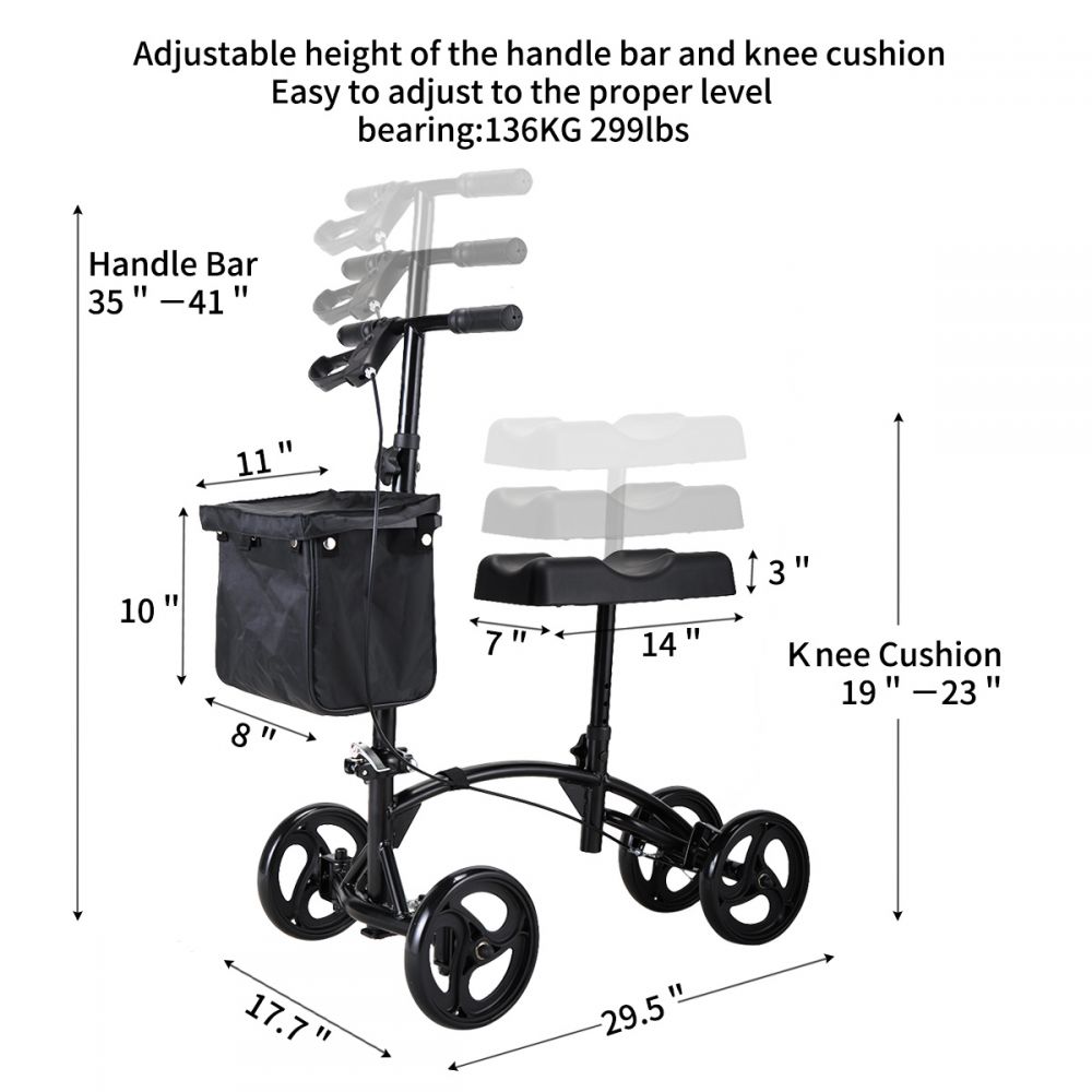 Knee Scooter - Medical Knee Scooter - Foldable Knee Roller Walker - Heavy Duty Knee Walker - Mobility Scooter Walker