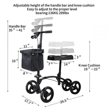 Knee Scooter - Medical Knee Scooter - Foldable Knee Roller Walker - Heavy Duty Knee Walker - Mobility Scooter Walker