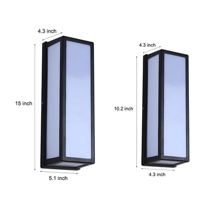Rechthoekige LED waterdichte bewegingssensor zwarte eigentijdse wandlamp