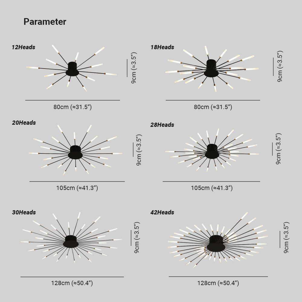 Opbouw plafondlamp Vuurwerk | Woonkamer/Slaapkamer