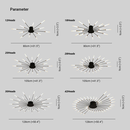 Opbouw plafondlamp Vuurwerk | Woonkamer/Slaapkamer