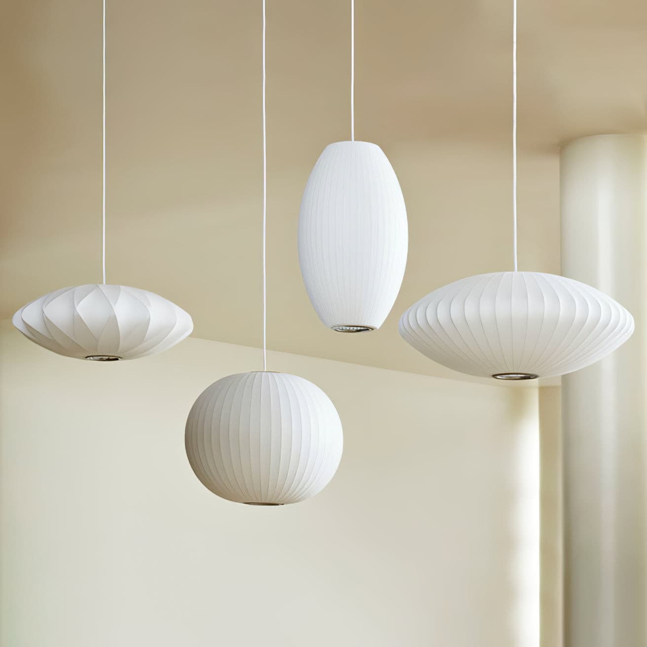 Minimalistische witte bubbel hanglamp