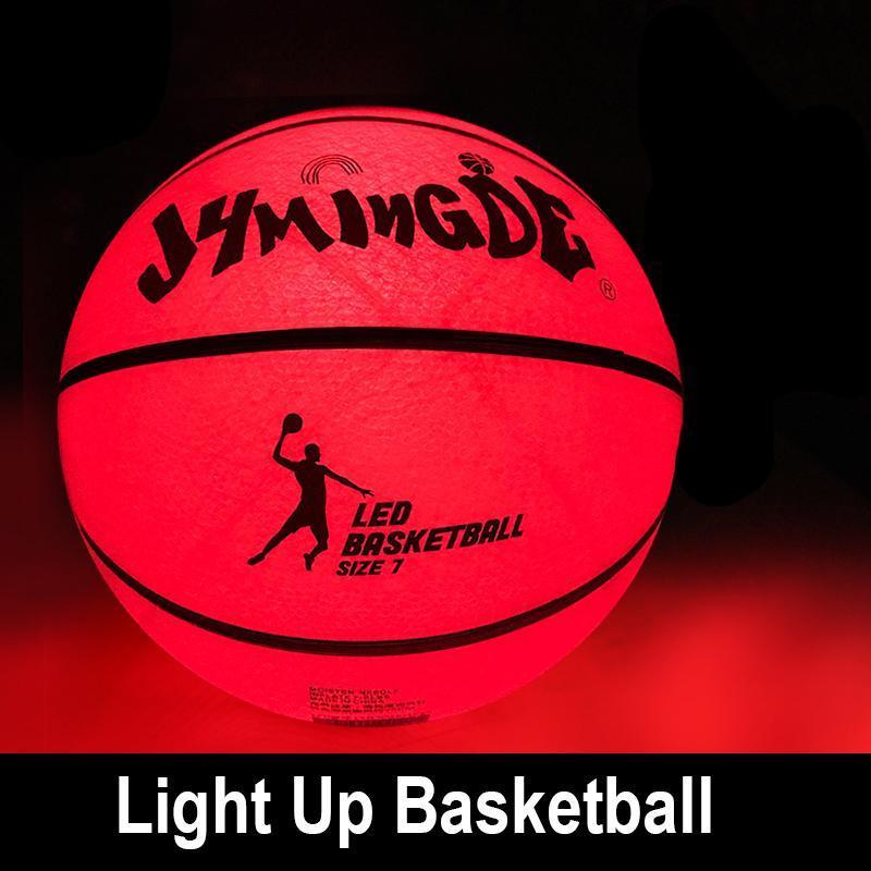 Gloeiend in het donker hoog helder LED lichtgevende basketbal + lichtgevend basketbalnet set