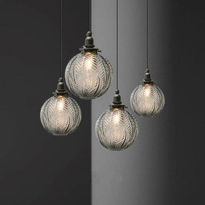 Lotus textuur glazen bol hanglamp