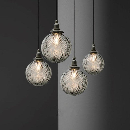 Lotus textuur glazen bol hanglamp