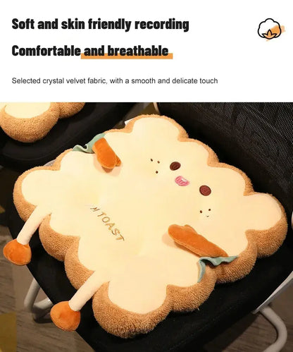 Simulation Bread Toast Cushion Stuffed Memory Foam Pillow Sofa Chair