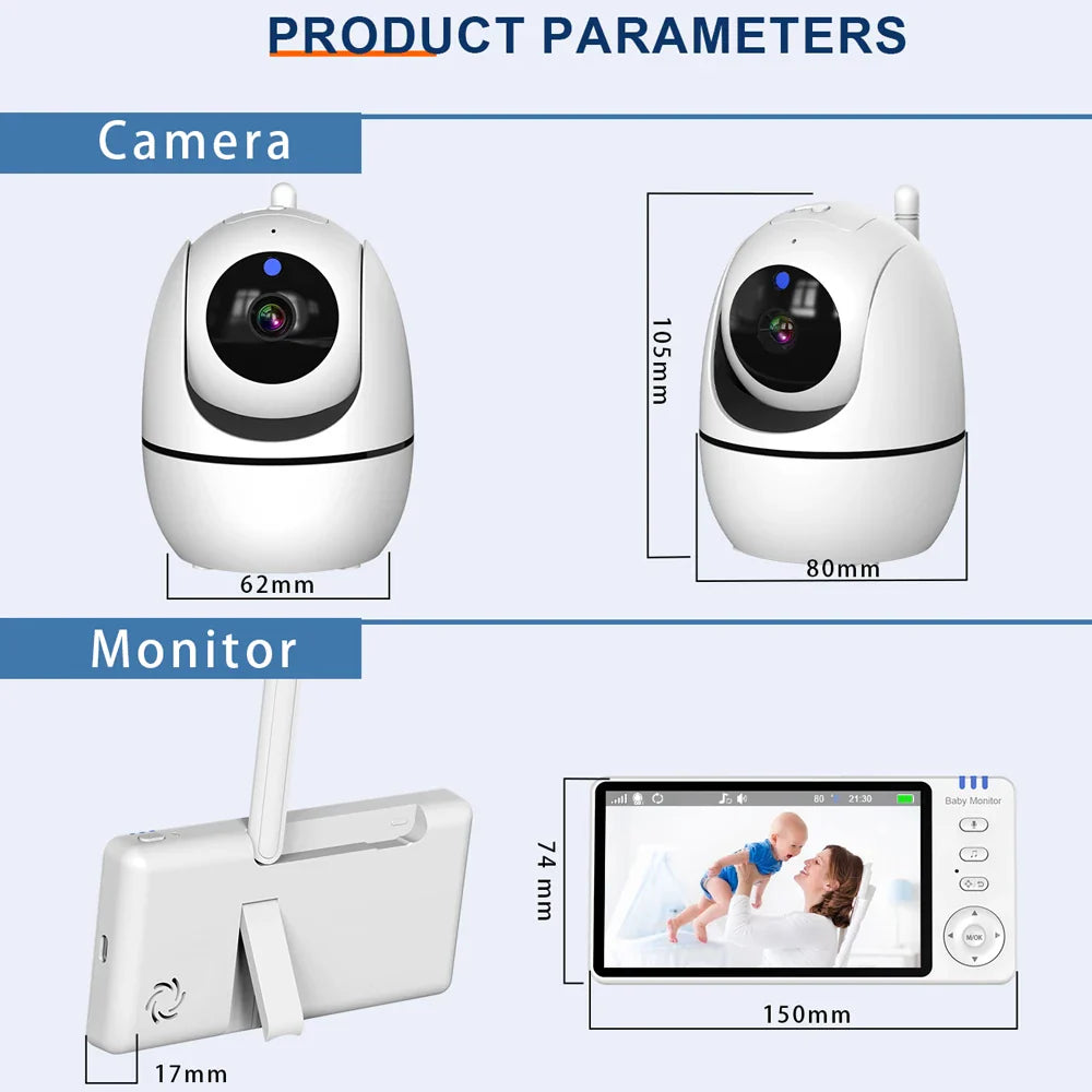 5.0-Inch Draadloze Video Baby Monitor – ABM501