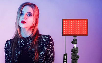 LED videolicht camera fotografie set – met statief & RGB-filters