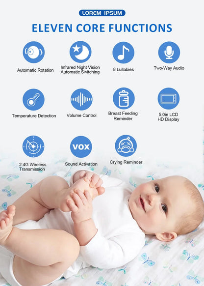 5.0-Inch Draadloze Video Baby Monitor – ABM501