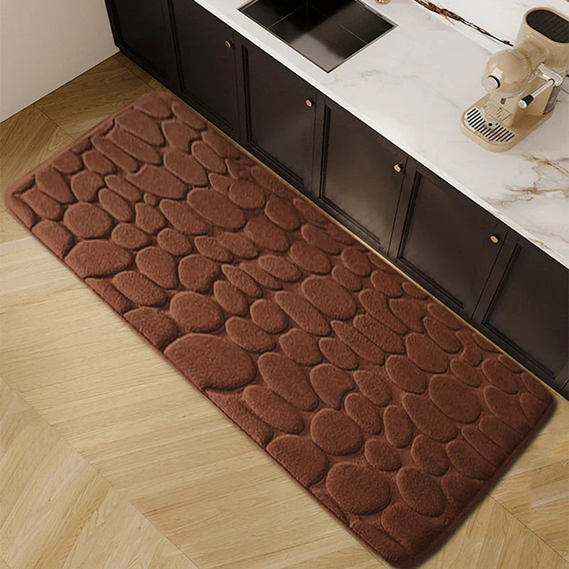 Chic kasseien ontwerp keukenmat – zacht, wasbaar en antislip