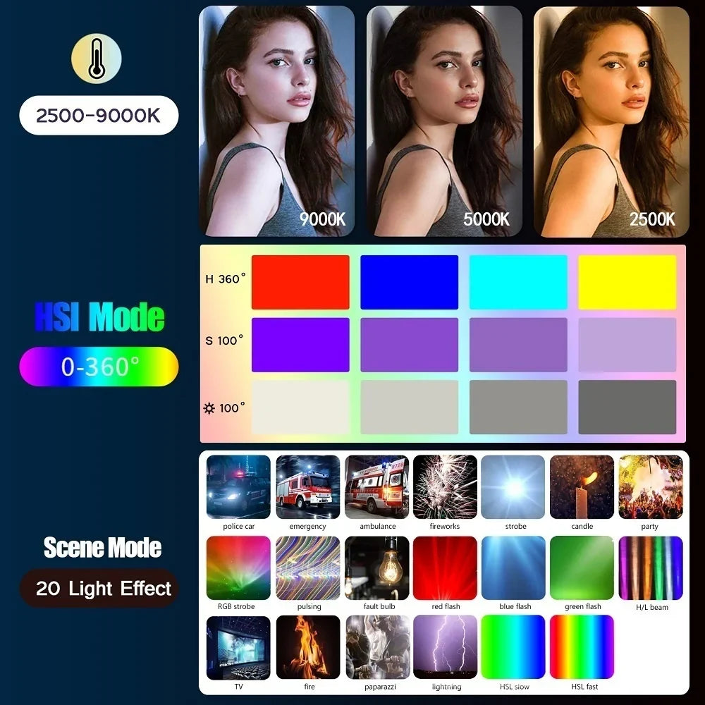 Draagbare RGB LED Lichtstaaf – 50CM Fotografie Studio Lamp