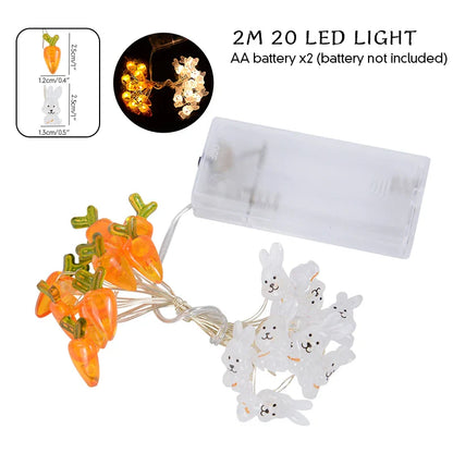 Paashaas en wortel LED-slingerverlichting