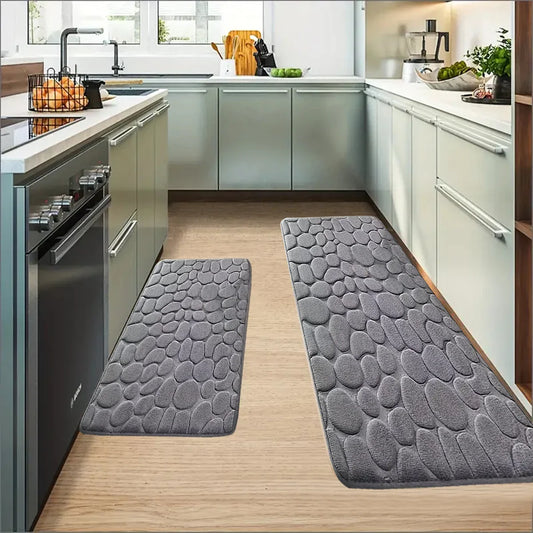 Chic kasseien ontwerp keukenmat – zacht, wasbaar en antislip