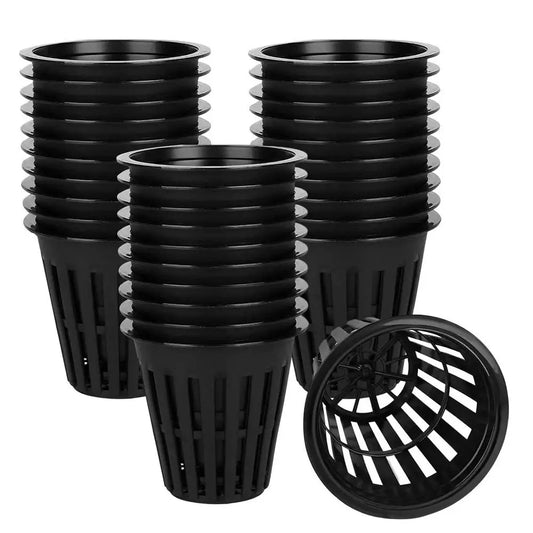 50/100 stuks 2-inch hydroponische netpotten – brede rand met sleuven gaasmanden