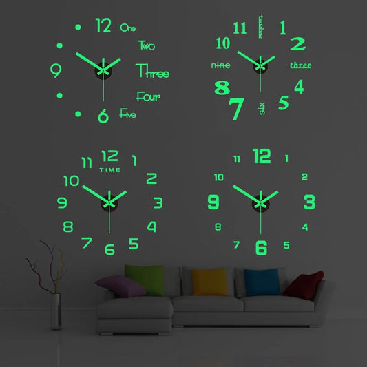 Luminous 3D Doe-Het-Zelf Wandklok – Moderne Woondecoratie