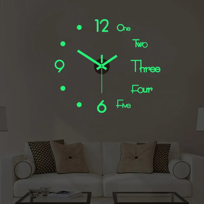 Luminous 3D Doe-Het-Zelf Wandklok – Moderne Woondecoratie