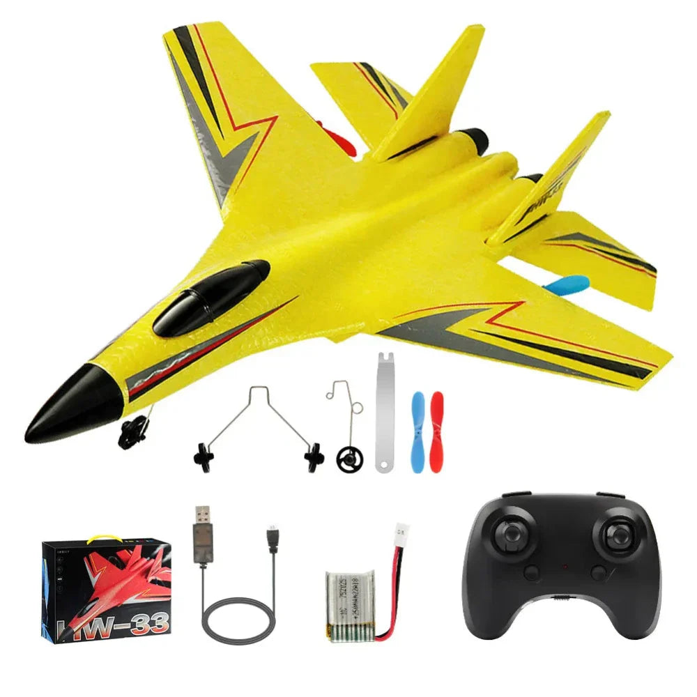 Flyvende fly RC legetøj – SU-27 fjernstyret fly - batteridrevet flyvende fjernstyret fly - til børn, EPP skumdesign