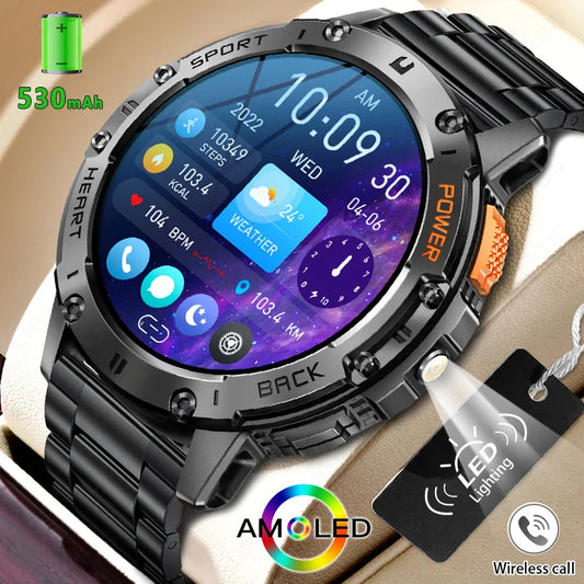 AMOLED slimme horloge – waterdichte fitness tracker met Bluetooth bellen