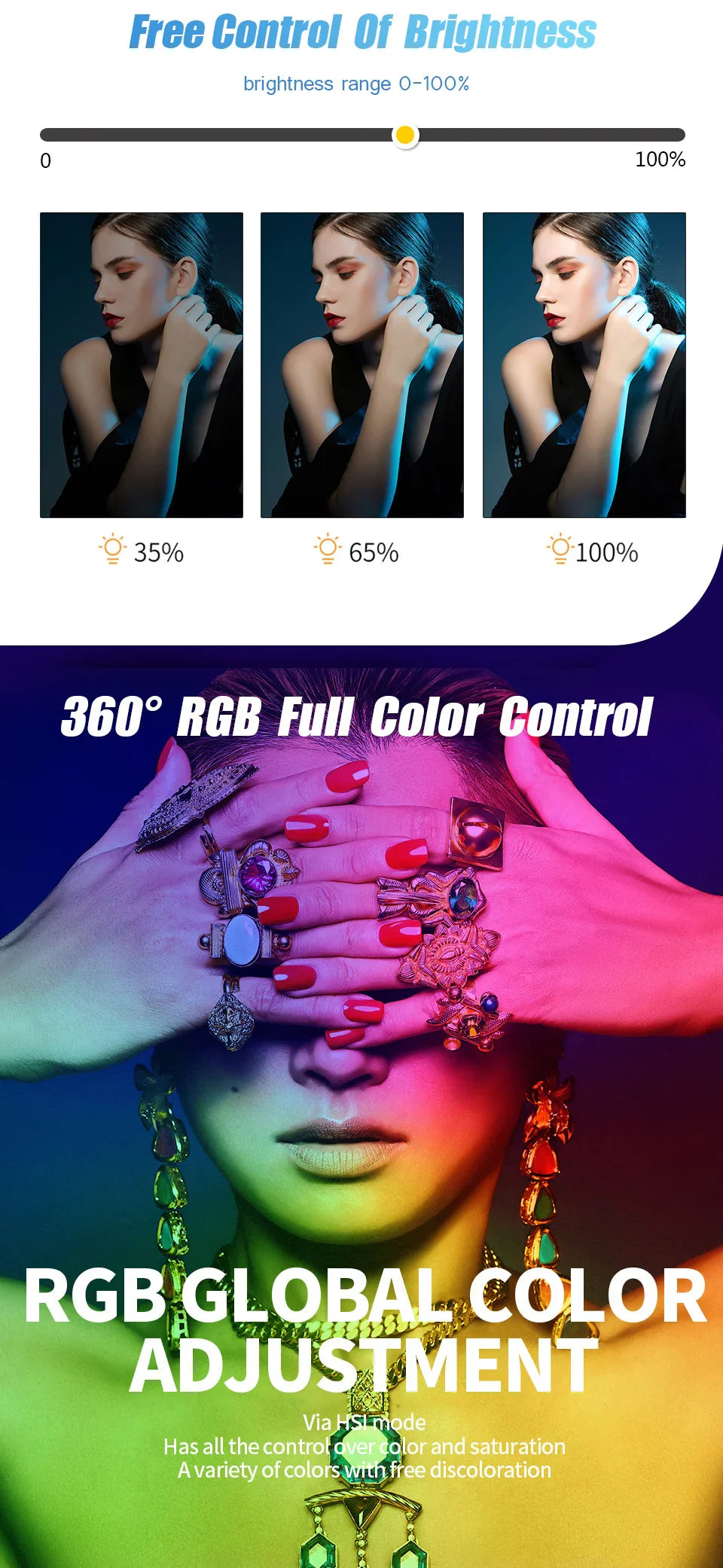 Draagbare RGB LED Lichtstaaf – 50CM Fotografie Studio Lamp