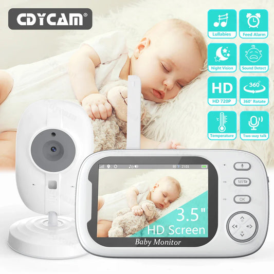 3.5-Inch Draadloze Video Baby Monitor – Nachtzicht & Tweeweg Audio