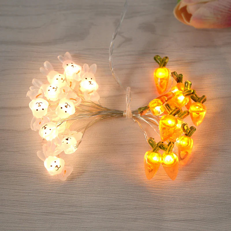 Paashaas en wortel LED-slingerverlichting